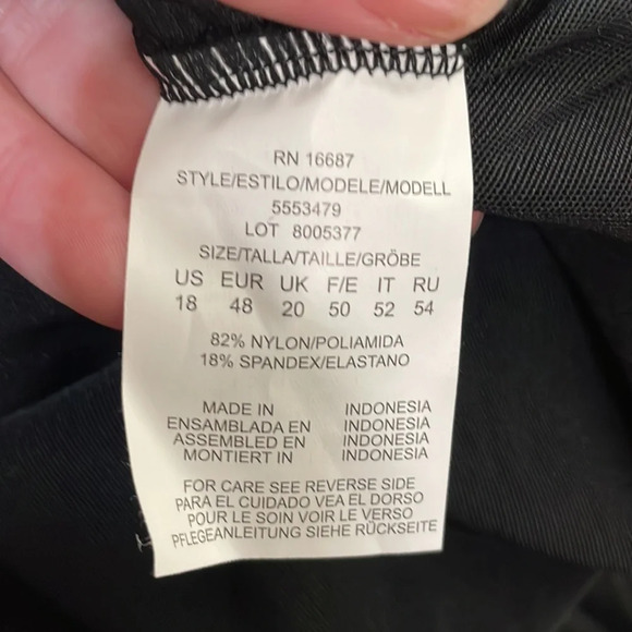 Swim Solutions Twist-Front Flyaway Fauxkini One-Piece Swimsuit plus size 18 NWT - Picture 7 of 8